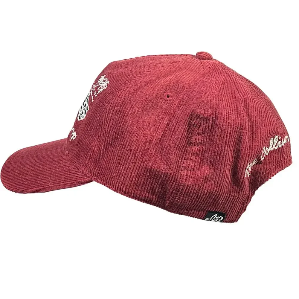 Lost Enterprises Bayside Auto Body Shop Corduroy Strapback Hat Maroon Red Cap